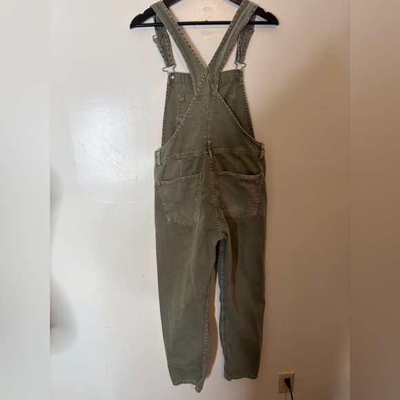 Free People We the Free Olive Green Ziggy Denim Overalls. - Picture 8 of 8